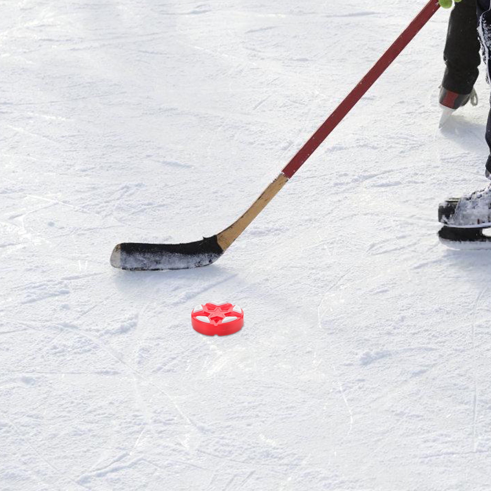 FONDOTIN Inline Hockey Puck For All Skill Levels Red PVC 1Pack for Street and Roller Hockey