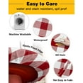 thumbnail image 3 of Round Tablecloth,Dark Red and White Plaid Checkered Elastic Edge Round Waterproof Fitted Table Cloth for Indoor Outdoor Dinning Fit Round Table up to 36" - 44", 3 of 6