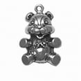 thumbnail image 1 of Sterling Silver 30" 1mm Box Chain 3D Cute Teddy Bear Pendant Necklace Bowtie, 1 of 2