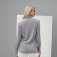 thumbnail image 5 of Hearthz Long Sleeve Shirts for Women Mock Turtleneck T Shirts for Women Solid Color Basic Tee Women Summer Tops Light Gray XL, 5 of 5