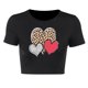 thumbnail image 4 of Moda mujer casual manga corta impresa cuello redondo blusa delgada camiseta damas tops cortos Pompotops hkajfhjk460485, 4 of 4