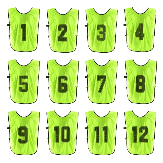 Chaleco de entrenamiento de fútbol Uxcell, chalecos reversibles numerados para deportes en equipo, chalecos de práctica de fútbol X-Large Verde