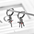 thumbnail image 4 of TANGPOET Black Earring Hypoallergenic Earrings for Men Cross Dangle Earrings, 4 of 6