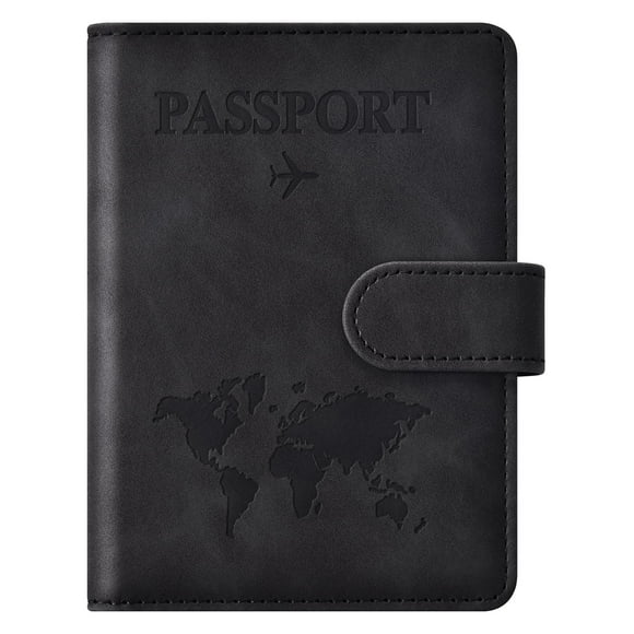 Funda para pasaporte Eoehro Passport Wallet con bloqueo RFID, color negro