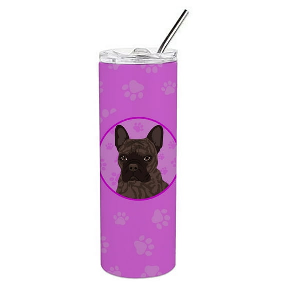 Carolines Treasures WDK1314TBL20 French Bulldog Brindle Design1 Stainless Steel 20 oz Skinny Tumbler Pink 20 oz