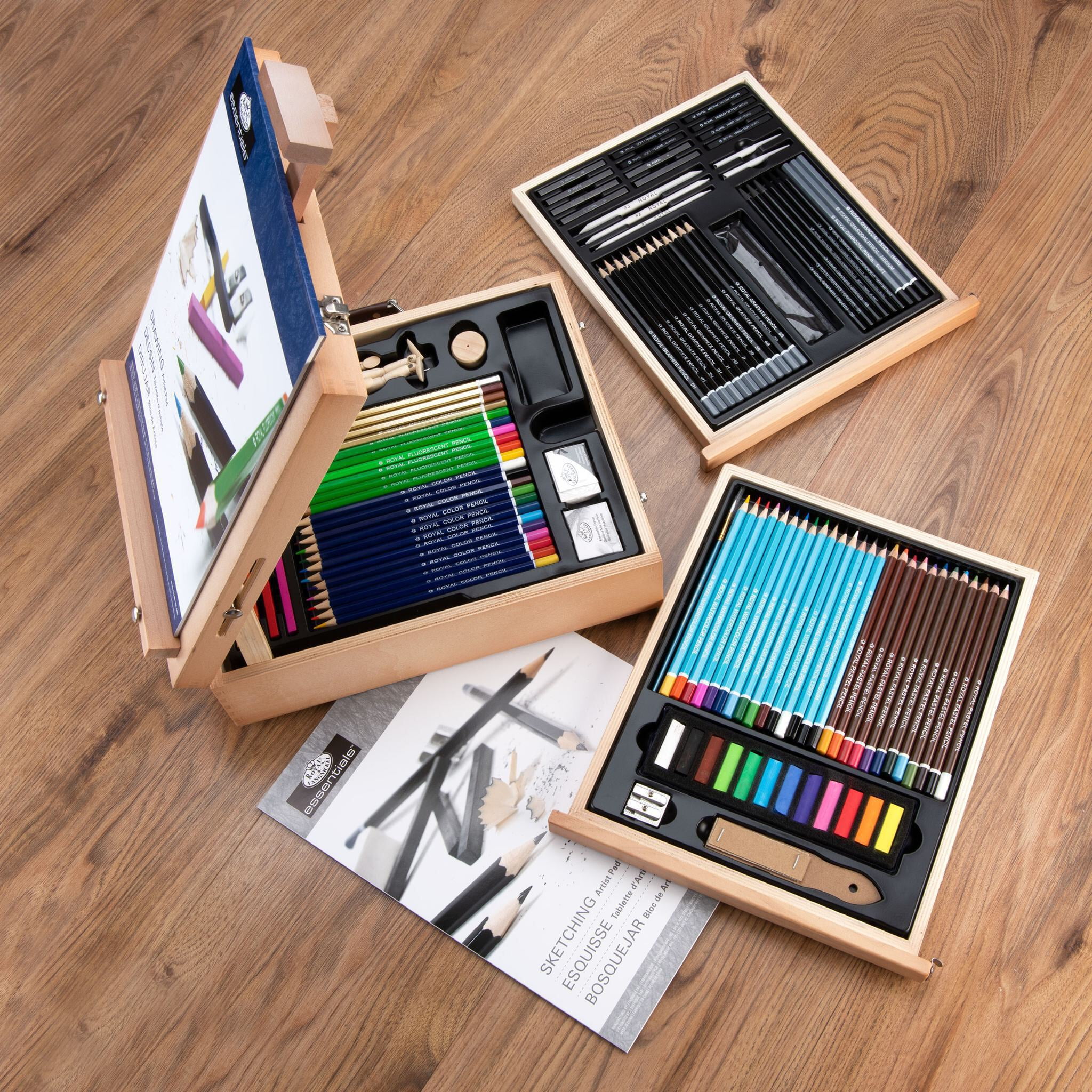 Royal & Langnickel Sketch and Draw Box Easel Art Set, 152pc