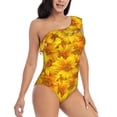 thumbnail image 3 of Goofa 3D Sunflowers Pattern Women's One Piece Swimsuits Tummy Control Bathing Suits Asymmetric One Shoulder Swimwear-Medium, 3 of 6