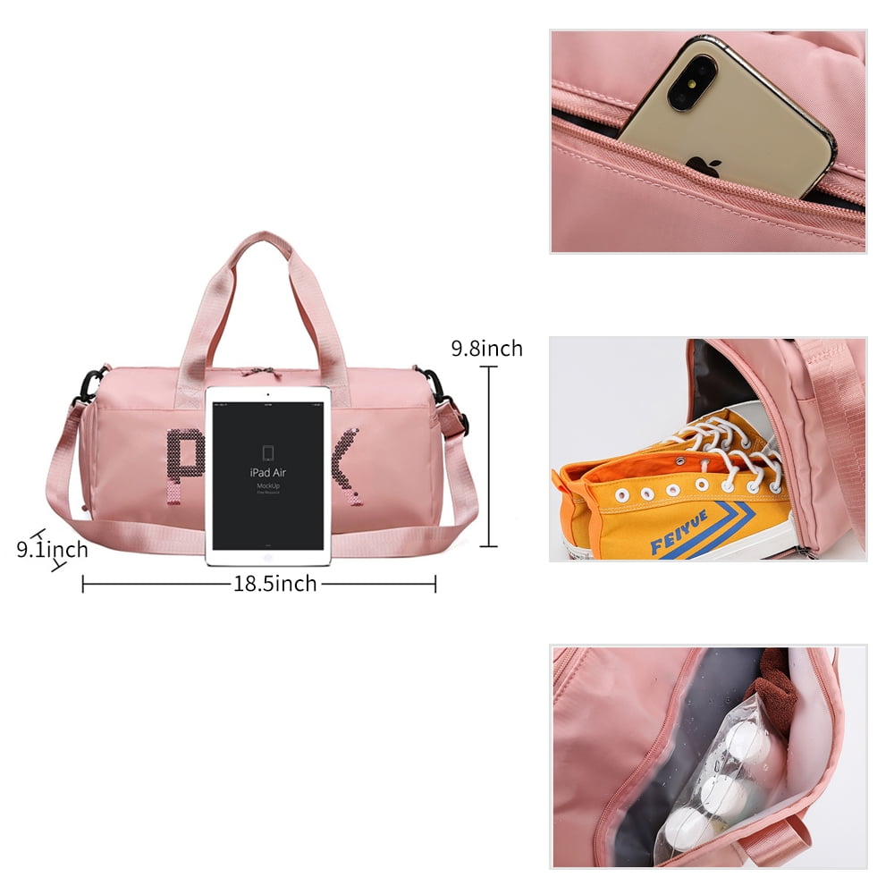 Gym Bag Travel Sports Duffel Bag for Men and Women Weekender Bag Workout Tote Bag with Dry Wet Pocket & Shoes Compartment