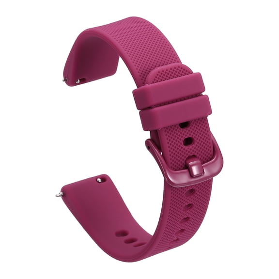 Uxcell Silicone Watch Bands 16mm Width Soft Quick Release Watch Bands Replacement Sports Straps with Stainless Steel Buckle for Men Women, Wine Red
