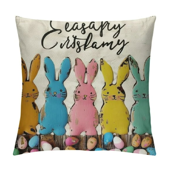 PHYHOO Easter Pillow Covers Decor Hello My Peeps Pillow Covers Easter Decorative Outdoor Throw Pillow Covers Cushion Case