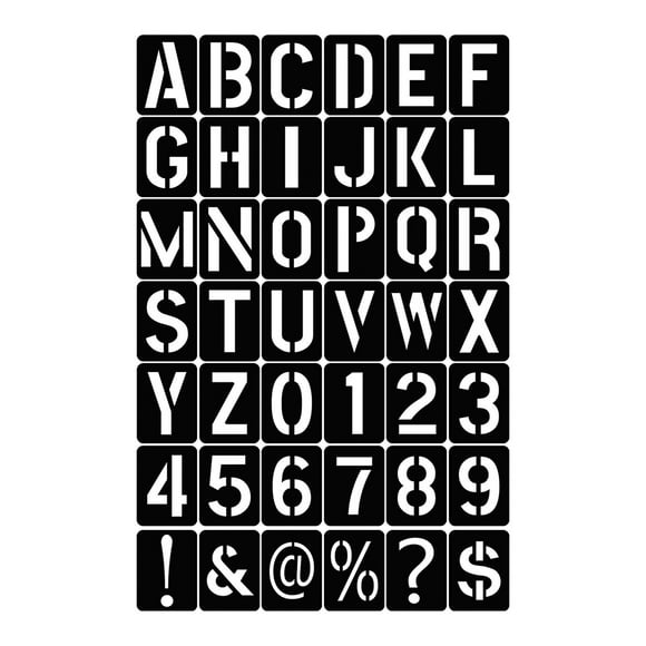 42Pcs Letter Stencils Numbers Templates Holiday Decor Drawing Journal Tool Reusable Lettering Stencils Art for Painting Glass Rock