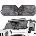 thumbnail image 2 of Uorisanigo Gray Wolf Windshield Sun Shade for 2007-2023 Wrangler Rubicon Sahara TJ JK JKU 2 & 4 Door, Sun Visor Protection, Aluminum Foil Blocks Sunlight Heat UV Rays, 2 of 7