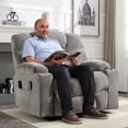 thumbnail image 4 of Bonzy Home Oversized Power Lift Recliner,Elderly Lift Chair with Heat Therapy and Massage Function,Remote Control,Side Pocket,Living Room, Ashy, 4 of 8