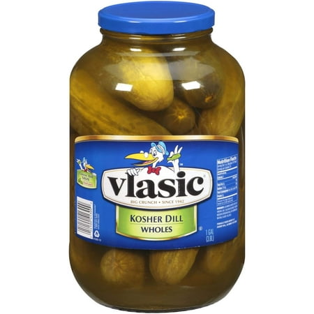 4 PACKS : VLASIC Kosher Dill Wholes Fresh Pickles Jar, 128