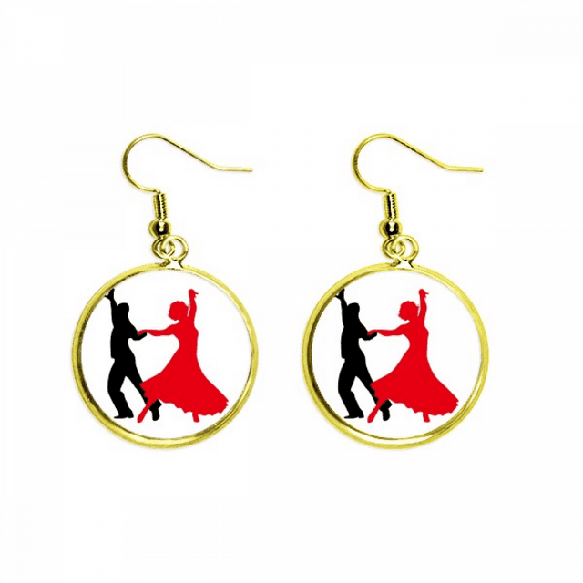Duet Dance baile social Dancer Ear Dangle Golden Drop Earring Jewelry Mujer Unbranded M