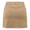 thumbnail image 3 of BiZtdJrK Golf Skorts for Women High Waist Running Yoga Workout Mini Skirts Stretch Sport Tennis Skort Solid Color Summer Skirt Inner Shorts Khaki S, 3 of 6