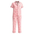 thumbnail image 3 of Joyspun Women's Dreamy Soft Collection Notch Collar Short Sleeve Knit Top & Capri Pajama Set, 2-Piece, Sizes XS-3X, 3 of 4