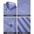 thumbnail image 4 of sogami Mens Oxford Button Up Shirt Casual Long Sleeve Cotton Dress Shirt For Men, 4 of 5