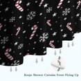 thumbnail image 6 of Black Christmas Candy Cane and Snowflake Pattern Shower Curtain 84"x72" ,Bathroom Decorative Shower Curtains Set with 12 Hooks,Modern Waterproof Washable Shower Curtain, 6 of 6