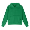 thumbnail image 4 of TOWED22 Girls Half Zip Sweatshirt Fleece Quarter Zip Pullover Sweatshirts with Thumb Hole Fall Clothes for Teen Girls(Green,5-6 Years), 4 of 5