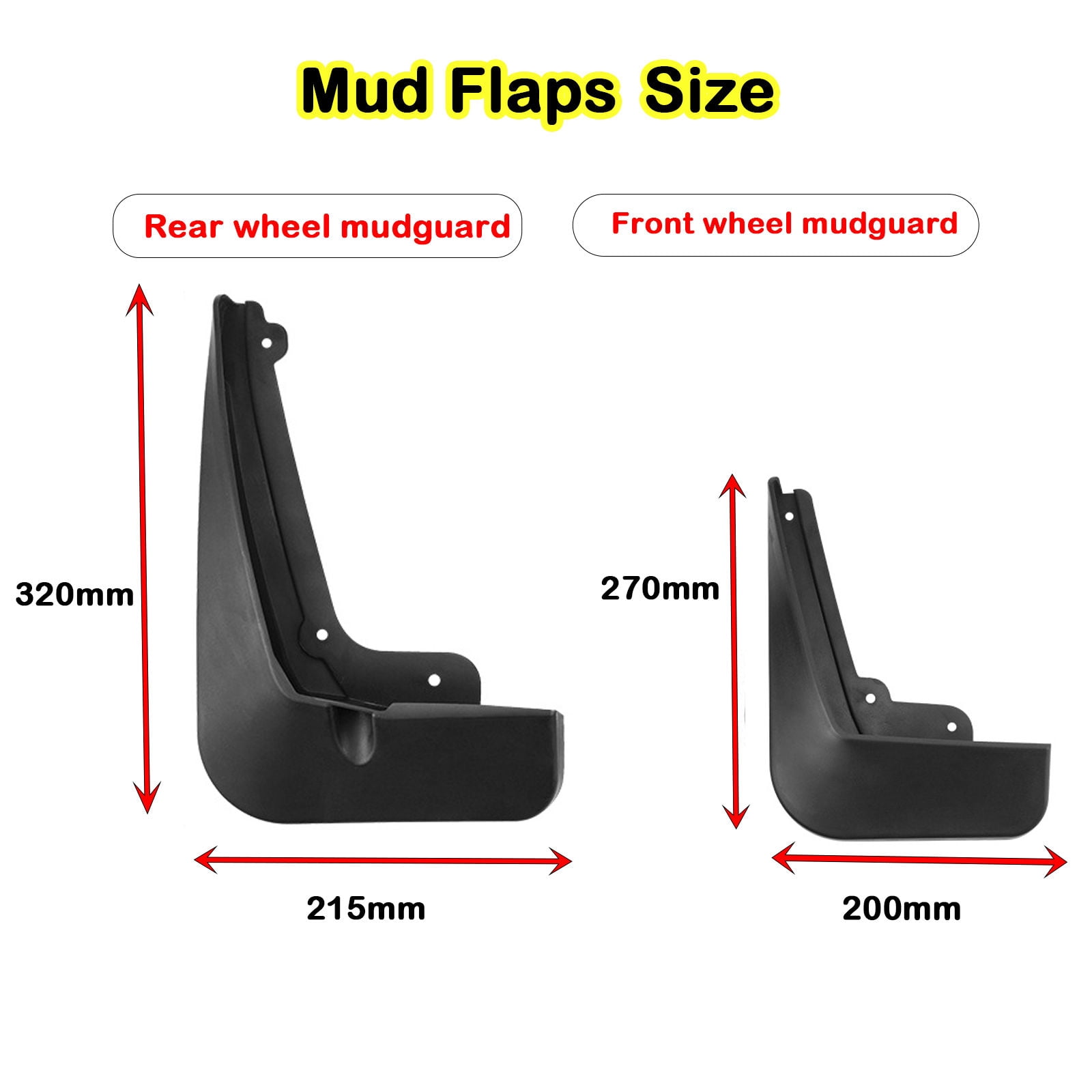 Car Accessories Mud Flaps For Chevrolet Equinox 2017-2023, No Drilling Fender Mudguards Tire Protector, 4pc Splash Guards -black