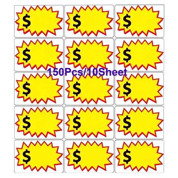 150 Pcs Garage Sale Stickers ,Community Sales Price Label, 2x3 inch Removable Self-Adhesive ,Price tag For Yard Sale Rummage Sale  Retail Flea Market