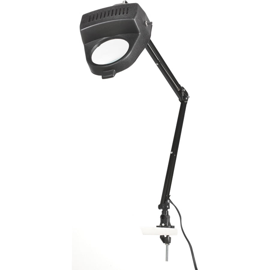 Black Clamp On Swing Arm Lighted Magnifying Lamp Hobby Work Desk