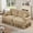 Light Coffee, variant on Mid Century Oversized Large Two Seater Sofa Couch with Flared Arms and Removable Ruffles Pleats Skirts and Spindle Legs, Comfy Chenille Two-Seat Love Seat Sofa for Living Room, Light Coffee