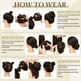 thumbnail image 5 of Small Cute Messy Bun Hair Piece 2PCs Mini Synthetic Curly Bun Scrunchies for Thin Hair Women Updo Hairpieces Dark Brown, 5 of 6
