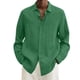 thumbnail image 1 of Camiseta de manga larga con cuello vuelto para hombre a la moda, blusa con botones estampados de verano, camiseta informal Pompotops  oipoqjl49846, 1 of 5