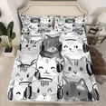 thumbnail image 2 of Castle Fairy Preppy Child Cute Animal Cats Twin Sheet Sets,Cartoon Pet Bedding, 2 of 7