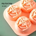 thumbnail image 3 of Toystoory Molde de cubitos de hielo de 4 agujeros, forma de rosa de silicona, bandeja de Chocolate para bebidas frías, molde casero para hacer Barra de herramientas Verde, 3 of 6