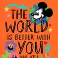 thumbnail image 3 of Disney - Mickey Mouse - The World Is Better With You In It - Men's Crew Neck Fleece Pullover, 3 of 6