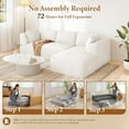 thumbnail image 4 of Neche 106" Modular Sectional Sofa with Chaise, Deep Seat Comfy Cloud Couch Corduroy L Shaped Sofa Sectional Couches for Living Room Bedroom, No Assembly Required (Beige, Right-Facing Chaise), 4 of 8