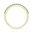 thumbnail image 2 of ANGARA Natural Prong Set Half Eternity Round Emerald Wedding Ring in 14K Yellow Gold for Women (Size-1.5mm) | May Birthstone, Birthday, Anniversary, Jewelry Gift for Women | Natural Emerald Ring, 2 of 9