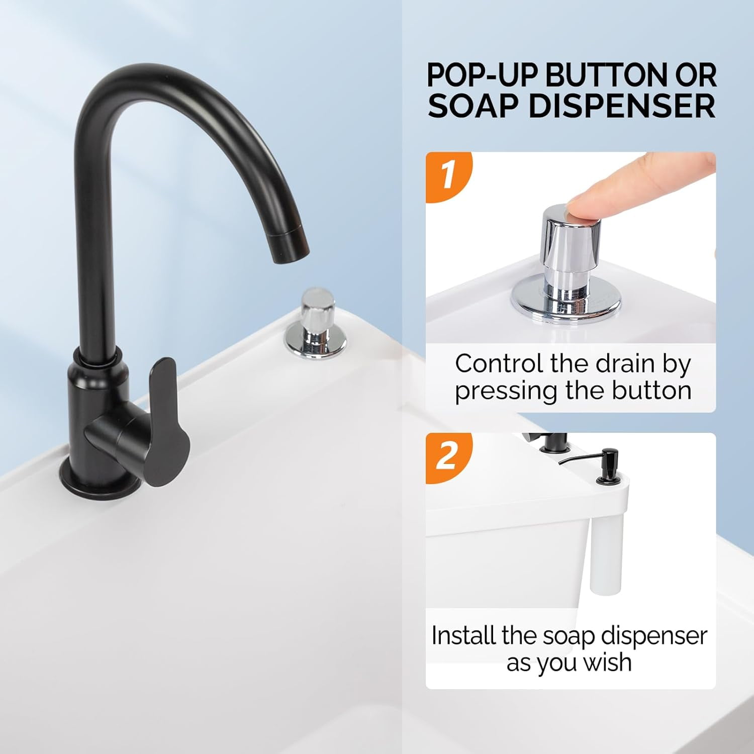 Ktaxon Freestanding Utility Sink Laundry Tub, with Stainless Steel Faucet, for Washing Room