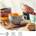 thumbnail image 5 of Large Ceramic Mugs Set of 4, 24 oz Jumbo Cups for Coffee, Soup & Latte – Housewarming & Wedding Gift, Vibrant Colors, 5 of 7