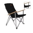 thumbnail image 3 of Sillón de camping de haya 600D, tela Oxford, silla reclinable plegable portátil para conducción autónoma al aire libre, color negro YUNYI BRAND Deportes, 3 of 8