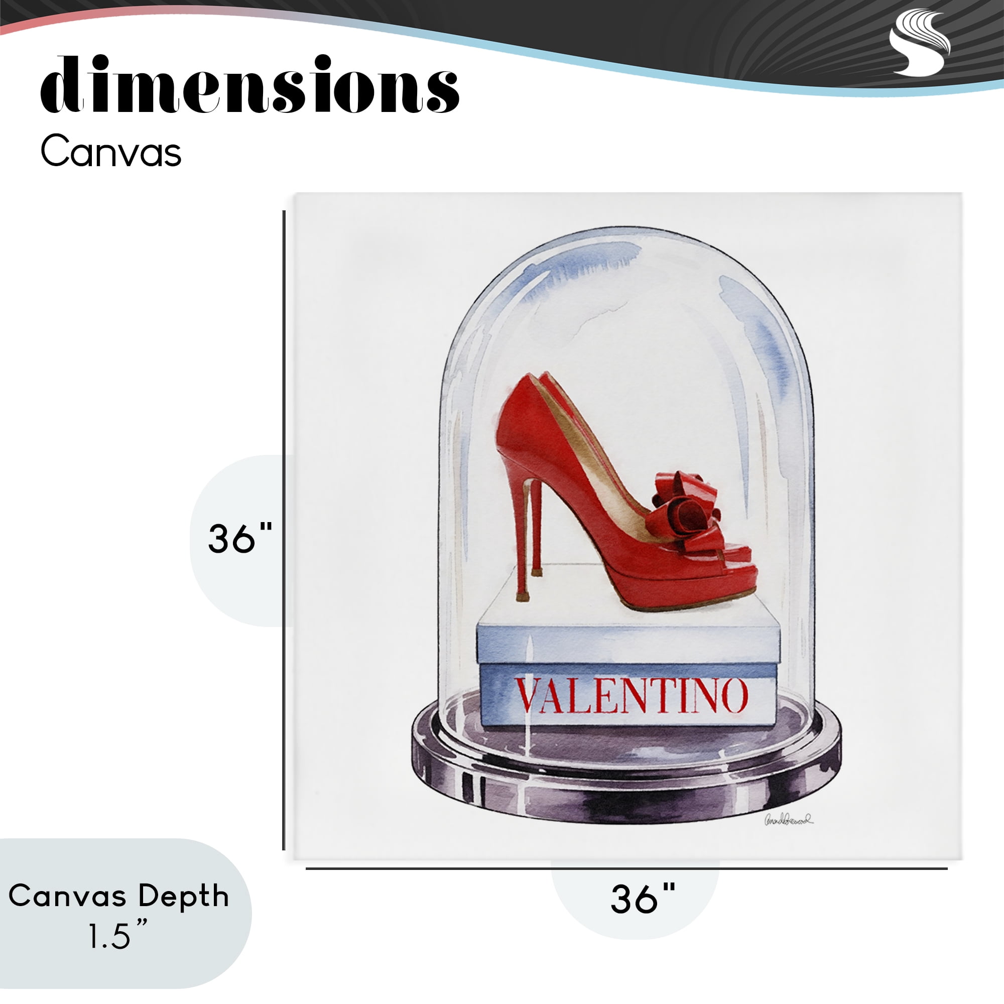 Stupell Industries Red Heels in Bell Jar Canvas Wall Art, design by Amanda Greenwood