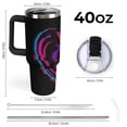 thumbnail image 2 of 40 oz Insulated Tumbler with Handle, Leak-Proof Straw Lid, Stainless Steel Travel Mug for Car & Road Trips - Glitch Heart RGB, 2 of 6