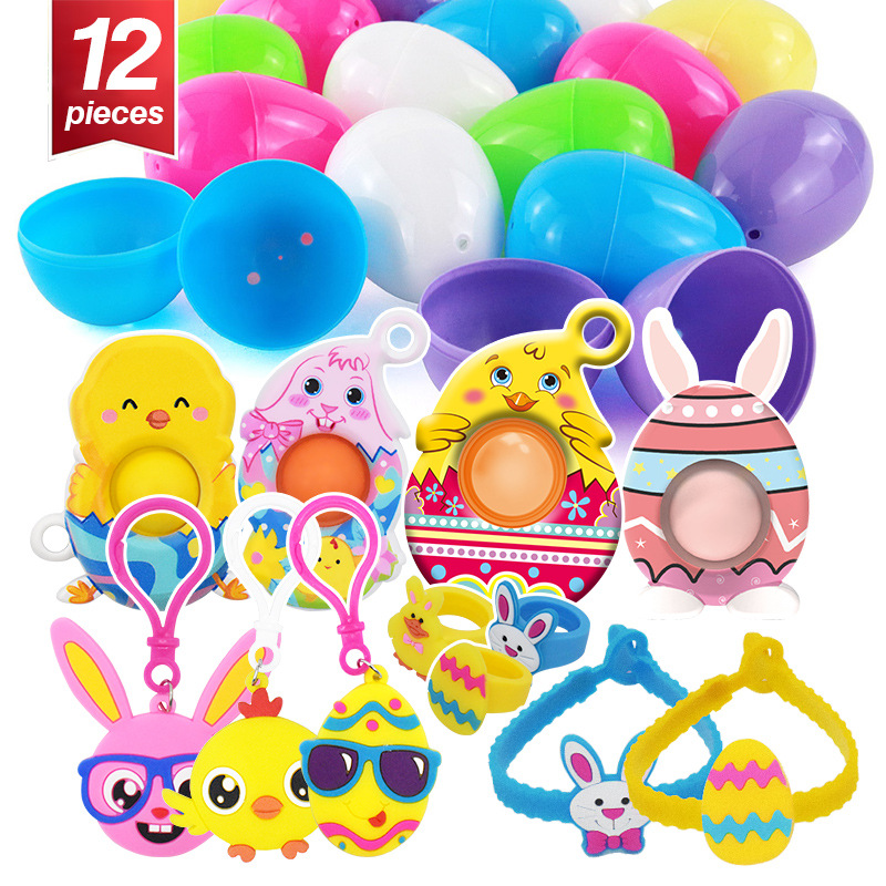 12 Packs Toys Pre Filled Easter Eggs Combo Set for Easter Basket