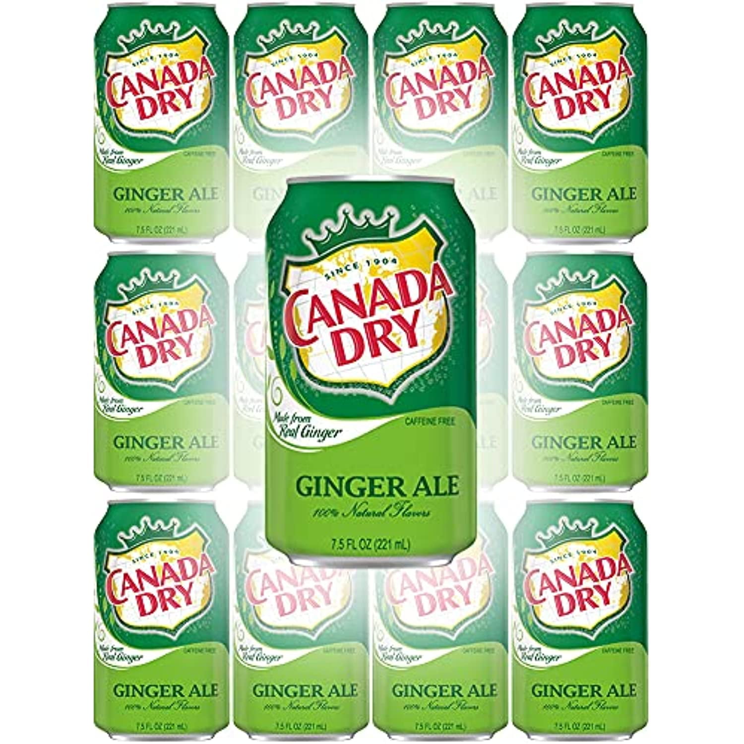 Canada Dry Ginger Ale, 7.5Oz Mini Can (Pack Of 12, Total Of 90 Oz)