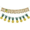 Southwit Hello Summer Hawaii Pineapple Banner Linen Party Hanging Decoration