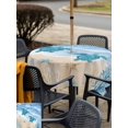 thumbnail image 5 of Outdoor Tablecloth with Umbrella Hole for Patio/Picnic/Party/Camping, Navy Blue Turtle Coastal Waterproof Table Cloth Square Cover Washable, Waves Seaside Summer Beach Ocean (54"x 54"), 5 of 9