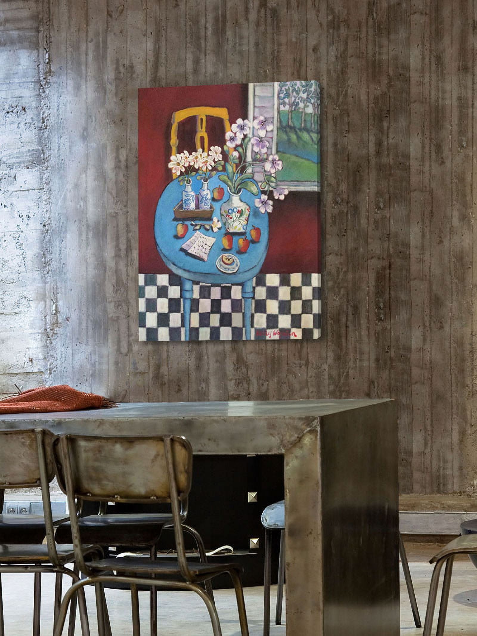 Marmont Hill "La Table En Bleu" Painting Print on Canvas