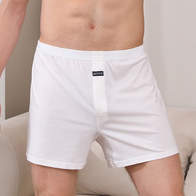 Ropa interior para hombre, pantalones de flecha, pantalones de pijama de algodón para el hogar, holgados, finos, transpirables, bóxer de cintura alta para hombre