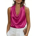 thumbnail image 5 of Satin Tank Tops for Women Dressy Sleeveless Cowl Neck Tops Elegant Satin Silk Blouse Trendy Summer Vacation Outfits Blusas De Seda Para Mujer, 5 of 9
