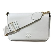 Tory Burch Women's Pebbled Leather Thea Flap Crossbody Shoulder Bag (New Ivory)