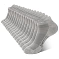 thumbnail image 1 of Calcetines de tobillo BAMBOO COOL para hombre, acolchados, atléticos, 8 unidades, color gris, 1 of 7