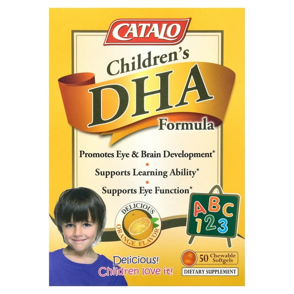 CATALO Children's DHA Formula, Orange, 50 Chewable Softgels